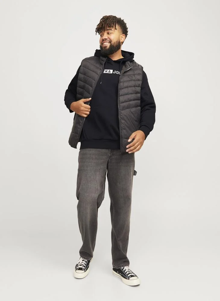 JACK & JONES  Casual Plus size Logo Zip Hoodie for Men | Best Price UAE